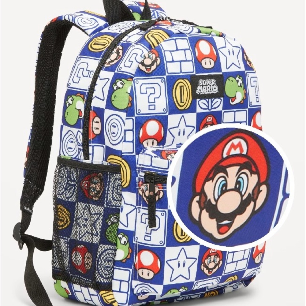 Old Navy Super Mario Kids Backpack - Blue and Red